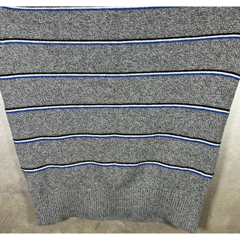 American Eagle Outfitters Sweater Men's Pullover Crew Neck‎ Gray Blue Stripes